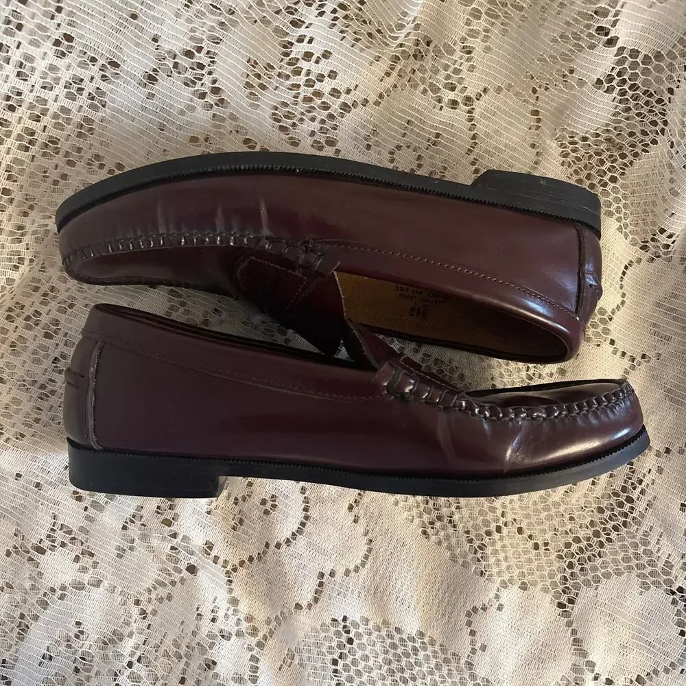Stuart Mcguire Men's US 9.5 D Dark Brown Leather Penny Loafers Shoes